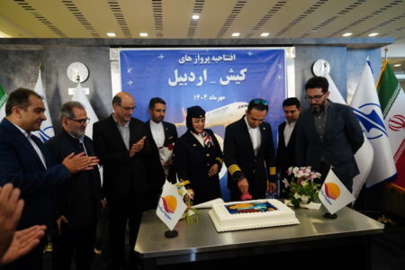 اولین پرواز کیش ایر در فرودگاه اردبیل به زمین نشست